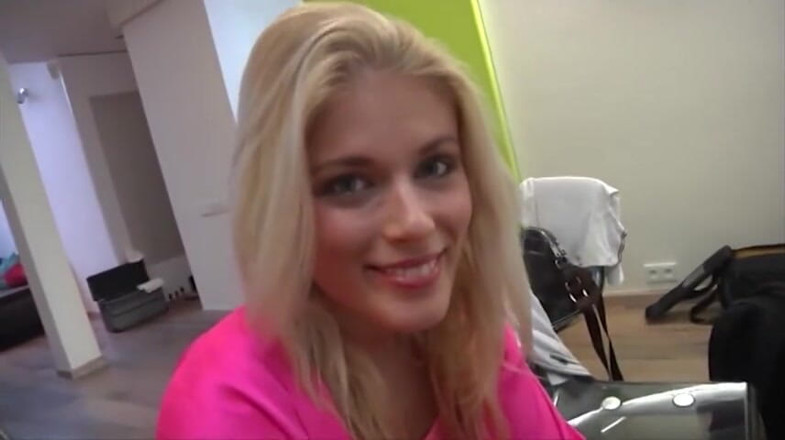 Muschi movie official: Sexy blonde pussy fucking big dick sucking threesome cum in...