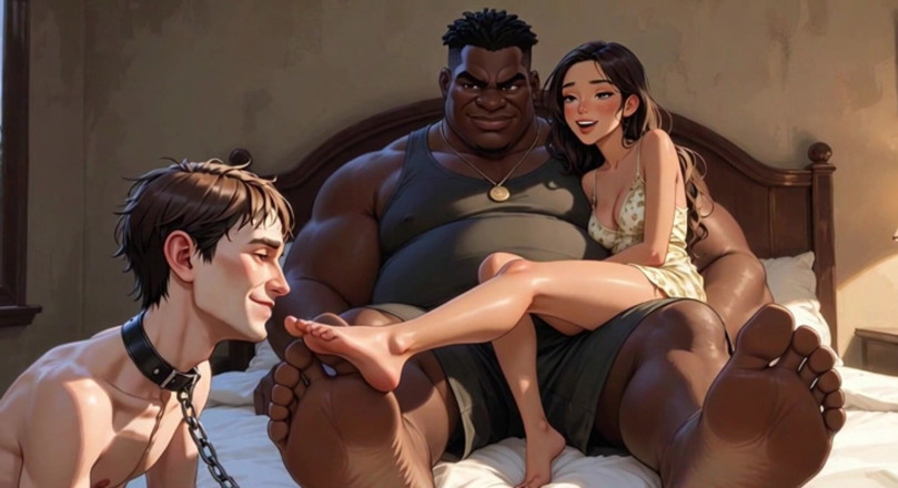 Anime Hentai: Người chồng nô lệ chân làm sạch chân của vợ...
