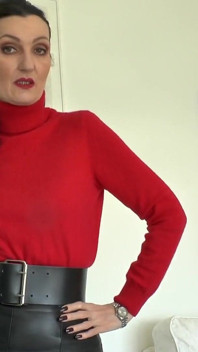 Brede, strakke riem en horlogefetisj, je baas, je masturbatie tijdens je lunchpauze, Joi lady Victoria Valente