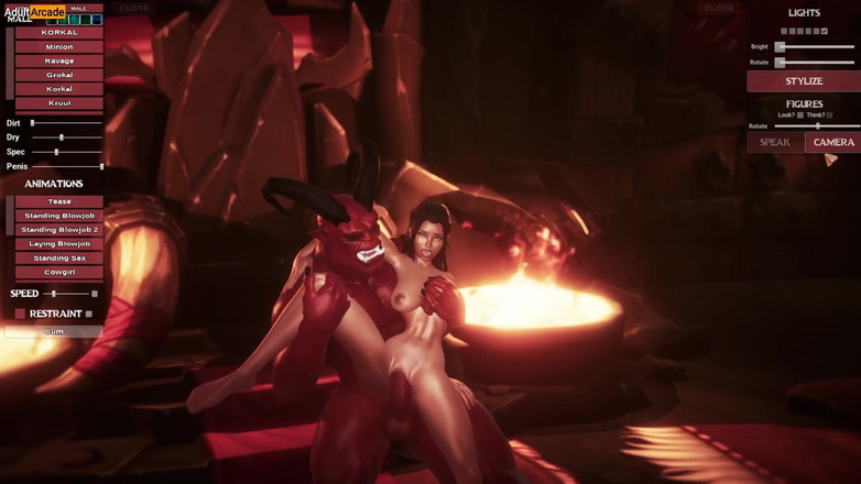 LewdArcade: Kitana дает ее киску монстру - Orcslayers игра Kitana обнаженная игра [18+] секс, порно игра