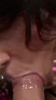 Brunette babe swallows the hot cum after getting slammed