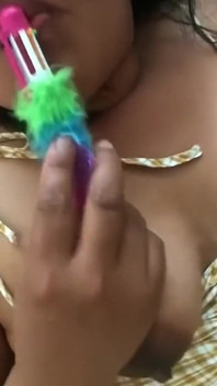 Slutty Wife Masturbates with a Thick Cock