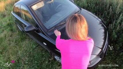 Alisa Lovely: Teen amateur nice butt fuck doggystyle at outdoor sunset