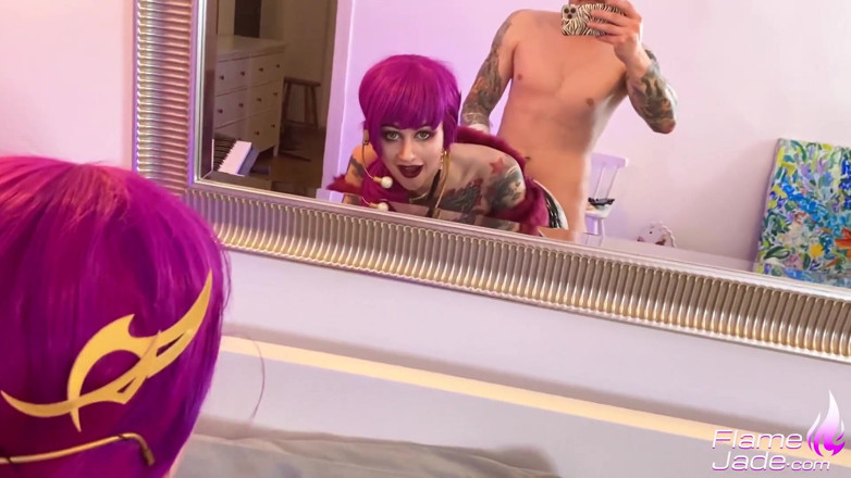 Flame Jade: Evelynn KDA mamada y sexo anal duro después de la...