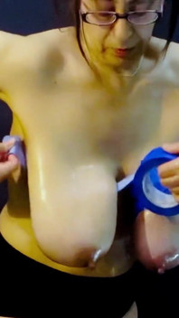 Boob Bounce Oil and Tied Tits