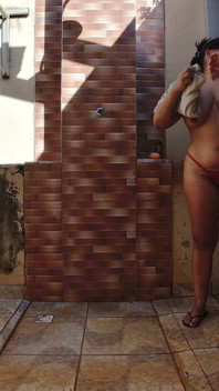 Married Slut Bleaches All Her Body Hair and Gets Completely Naked in the Backyard for Everyone to See