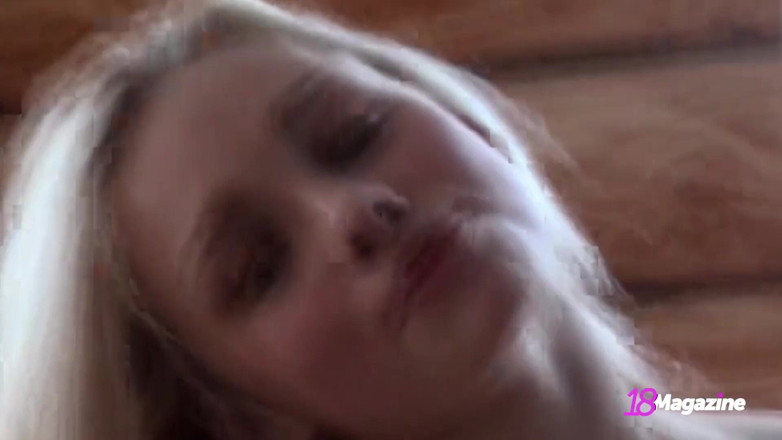 18Magazine: Hot Blondie Holli Paige Caresses Her Teen Pussy in the...