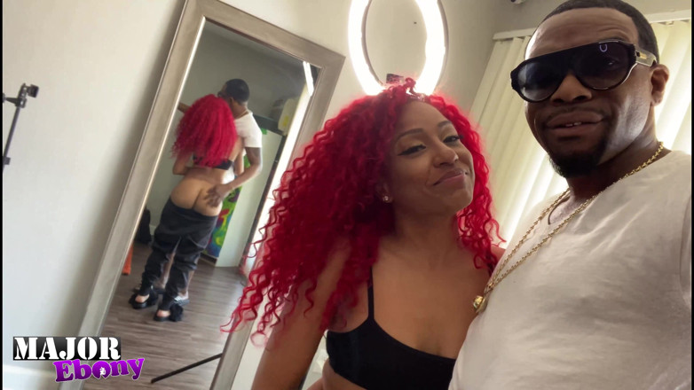 Major Ebony: Redhead Barbie Squirts While Fucking BBC!
