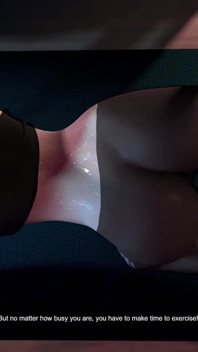 3D Horny Slut Yoga Teacher Teasing the Big Cock to Fuck Her Pussy