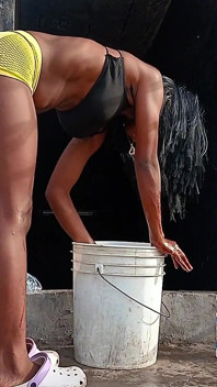 Washing My Stepdaddy's Clothes After Her Fucked the Piss Out My Pussy!!
