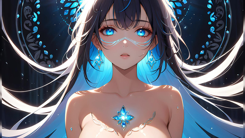 LustRender: प्रकाश की ट्रान्स एक सुंदर युवा महिला रहस्यमय चमक निशान के साथ