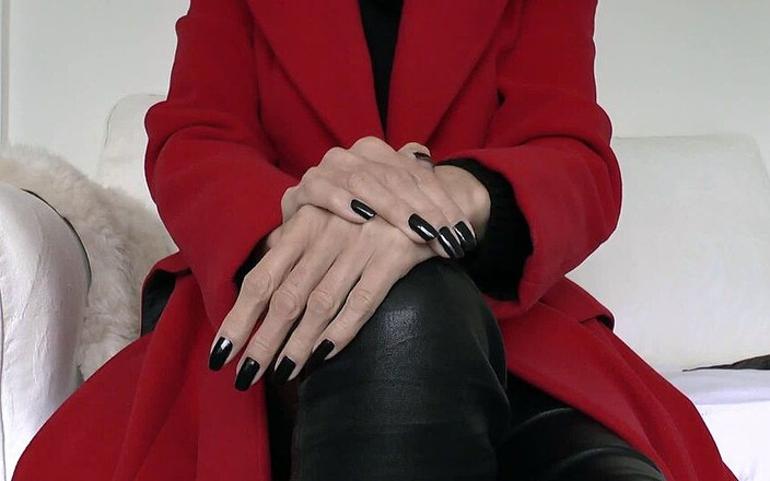 Lady Victoria Valente: Lady Victoria Valente - Red Coat, Black Leather Pants, Beautiful Hands,...