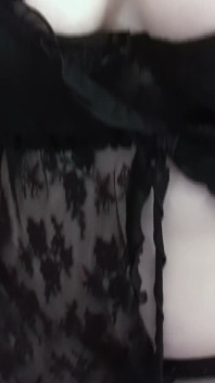 Curvy Brunette Selfie Tease - Black Lace Bra and Big Natural Tits up Close