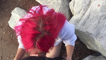 AnGelya G: Girl sucking dick outside and cum in mouth