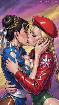 Sexy Chun Li Kissing Cammy