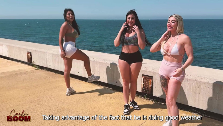 Carla Boom: Kolumbijské a španělské ženy šukají velký penis cizince - Carla Boom, Mariana Martix a...