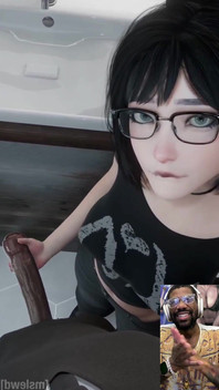 Super Cute Ass Goth Girl Jerks off a BBC