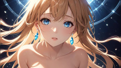 LustRender: 幽玄な昇華:天上の光に包まれた美しい若い女性