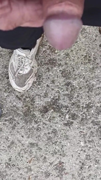 Friend Is Holding My Cock While Im Peeing on the Ground Outdoor