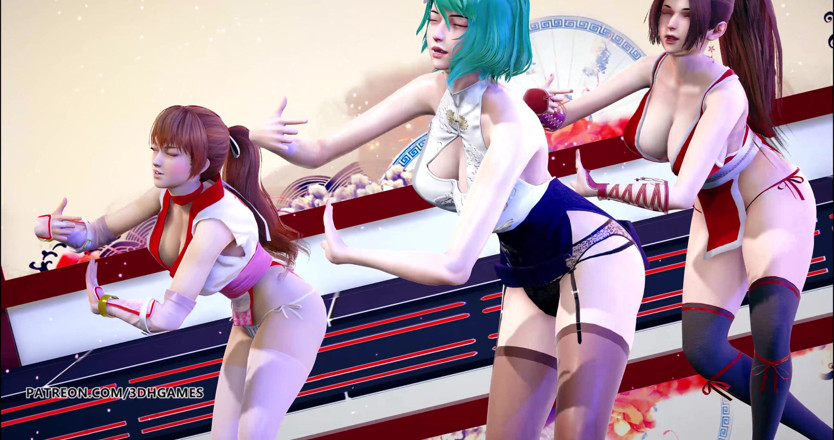 3D-Hentai Games: GigaReolEVO - striptiz uzależnień Mai Shiranui Tamaki Kasumi