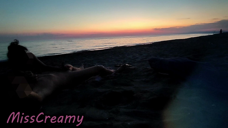 Miss Creamy: Dick Flash French Teacher MILF Risky Beach Blowjob Maspalomas Nude...