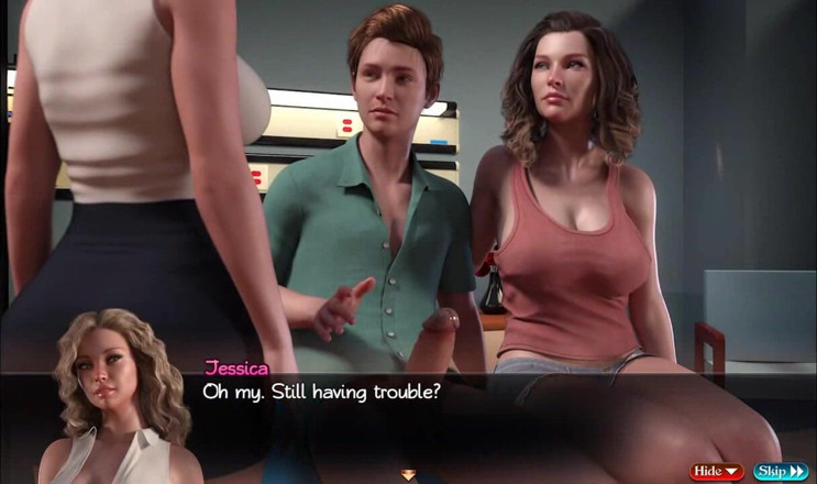Dirty GamesXxX: Treasure Of Nadia: mostrando seu pau enorme para duas meninas...