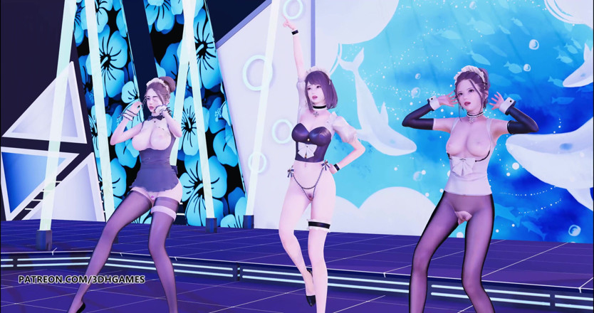 3D-Hentai Games: Hurly burly sexy cameriera spogliarello caldo 4K