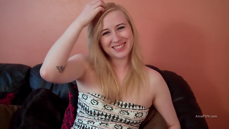 AmaPOV: Undressing Satine reveals her hairy pussy