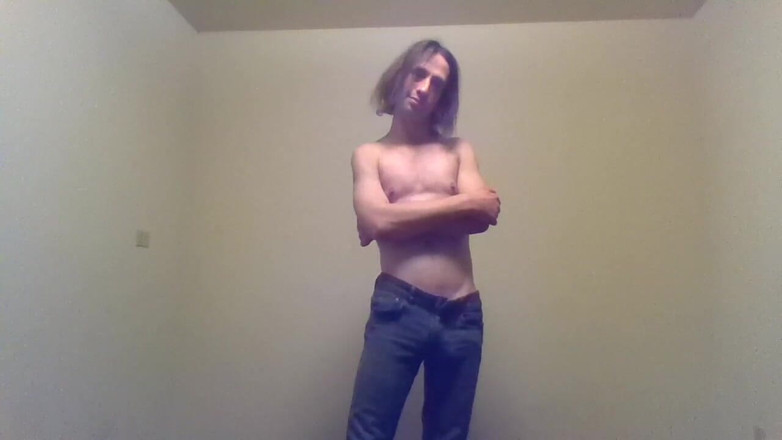 LilTaste: Transgirl pre-op topless in solo jeans, Aroused | Auto-fotografia in posa