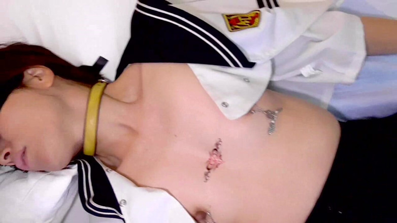 hiro_mayu_couple_jp: No.43 Sailor Uniform Cosplay &amp; Lewd Crest Tattoo Sex Pr