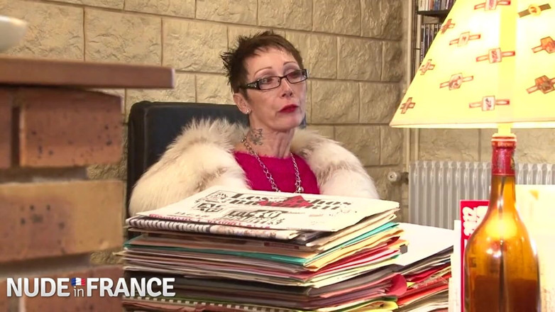 Nude in France: Slutty old bitch with piercings fucks young pervert