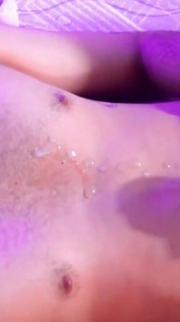 Passionate masturbation with slow motion cumshot