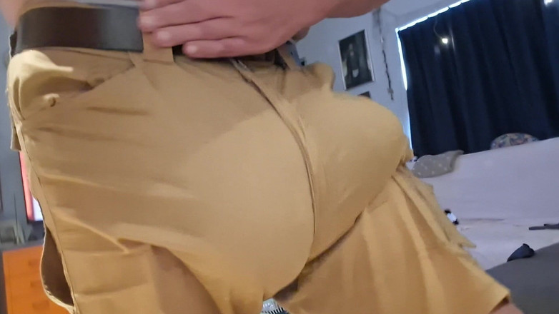 Monster_Meat_: Amazing Bulge in Kaki Shorts