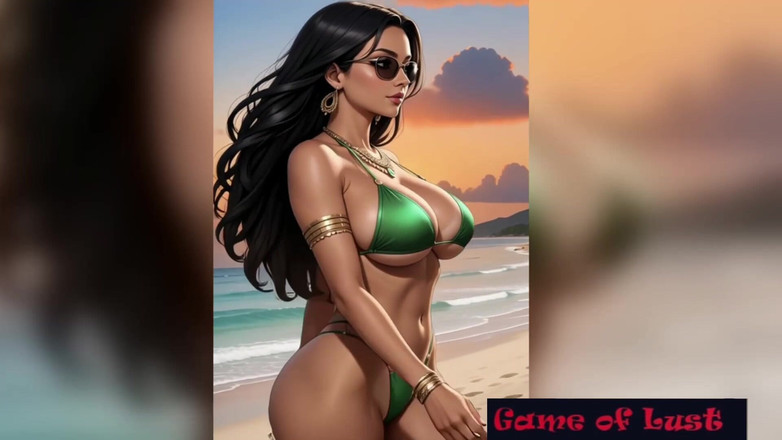 Game of Lust 3D: Gol - quente indiana mulheres em animação quente na praia de...