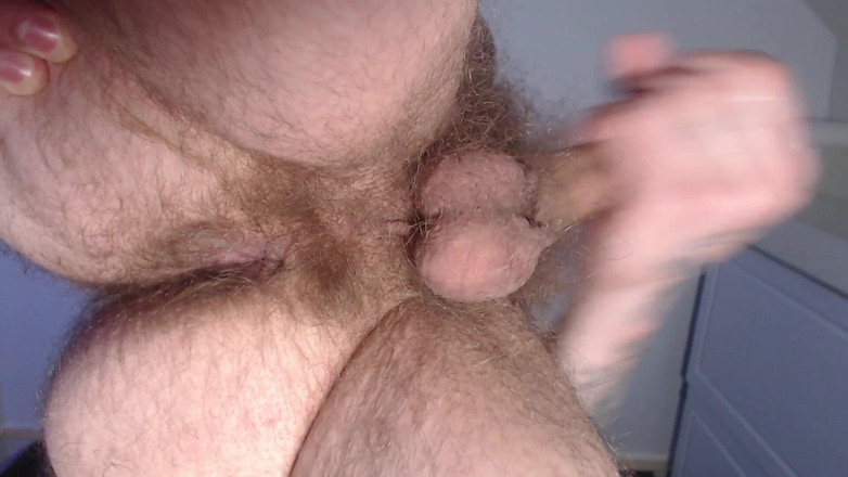 Hunky time: Alpha Shows off His Ass, His Hairy Balls and Cum.
