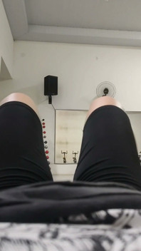 White Girl Training in Leggings Marking Her Pussy