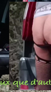 Transvestite Has Anal Orgasm on a Towbar Outdoors