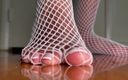 Pink Foxx: Pink Foxx Pedicure Feet in Fishnets