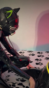 Two Latex Puppies: Shiny Suits, Intimate Touch & Passionate Switch Play