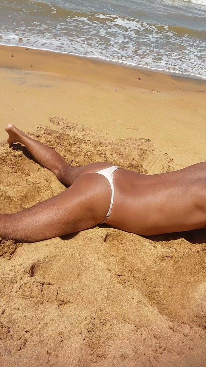Ladysilvas: Ladysilva on the Beach in Panties Tanning Her Hot Ass