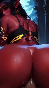 Red Demon Babe Who Loves to Fuck Visits Man at Night (ai Generated)
