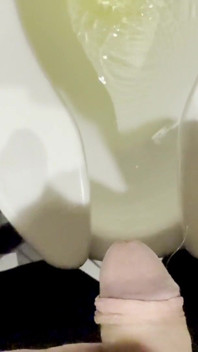 White Guy Pees in Public Toilet