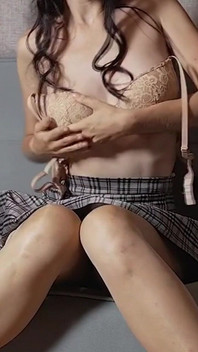 A Brunette with Nice Natural Boobs Is Dreaming of His Small Dick