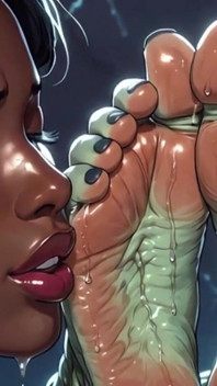 Ebony Slave Girl Foot Worship on Alien - Dripping with Pleasure