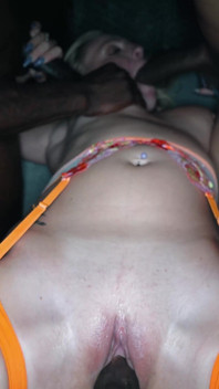 Blonde Slut Riding Multiple Big Black Dicks in Miami