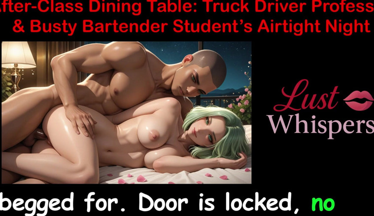 LustWhispers: English Audio Sex Story - After-class Dining Table: Truck Driver Professor &amp;...