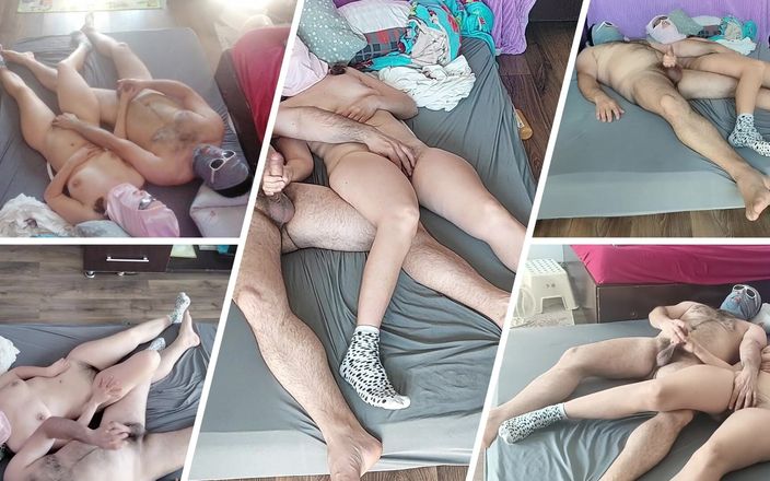 Mirsur: 사정할 때까지 나에게 핸잡을 해주는 마누라 침실에서 미친 섹스하는 아마추어 커플.