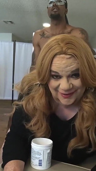 Fat White CD Sissy Get Anally Railed Balls Deep by BBC Cumshot Interracial