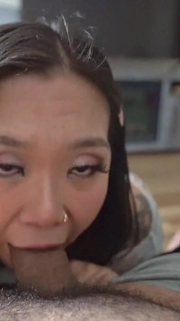 Blowjobs Before Bed Are Very Important Asian Sucking Dick Sloppy Huge Cumshot