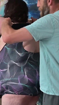 Helping Sexy SSBBW Into Tight Swimsuit